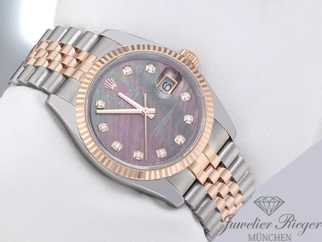 Bild 3 der Galerie: Rolex Datejust 36 mm 116231 Stahl Rosegold 750 Perlmutt Diamanten Automatik