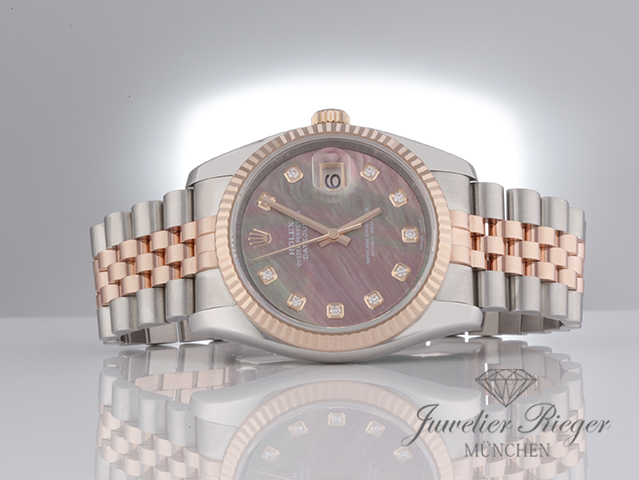 Bild 4 der Galerie: Rolex Datejust 36 mm 116231 Stahl Rosegold 750 Perlmutt Diamanten Automatik