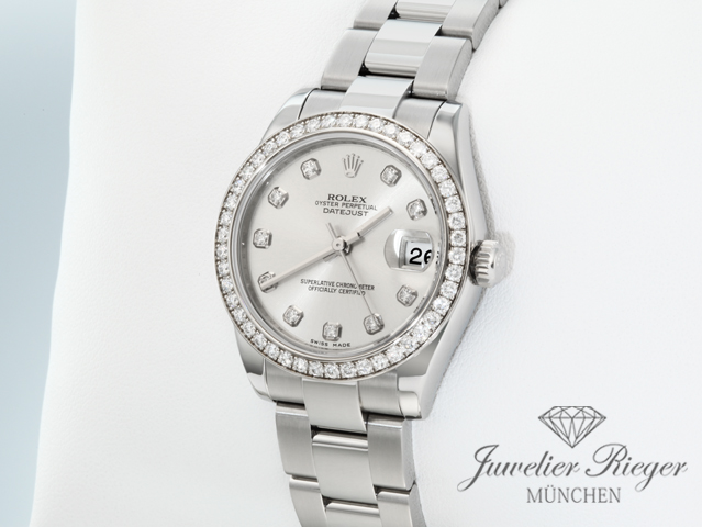 Bild 2 der Galerie: Rolex Medium Datejust 31 mm 178384 2010 Stahl Weissgold 750 Diamanten Gold