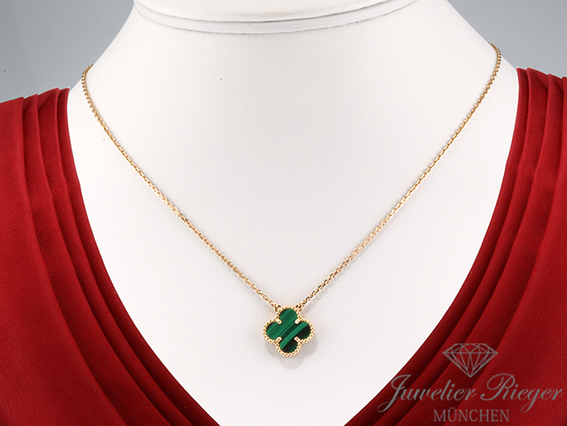 Bild 1 der Galerie: Van Cleef & Arpels Collier Vintage Alhambra Gelbgold 750 Malachit VCARO9VA00