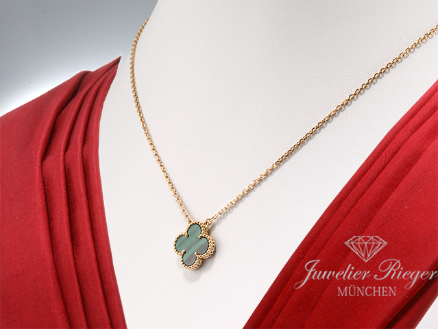 Bild 2 der Galerie: Van Cleef & Arpels Collier Vintage Alhambra Gelbgold 750 Malachit VCARO9VA00