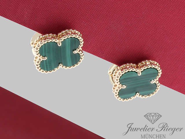 Bild 4 der Galerie: Van Cleef & Arpels Ohrringe Vintage Alhambra Gelbgold 750 Malachit VCARO3QL00