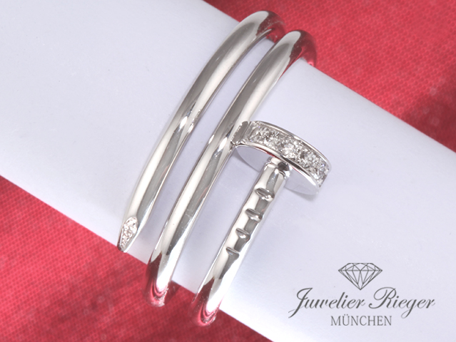 Bild 1 der Galerie: Cartier Ring Juste un Clou Doppelt Weissgold 750 Diamanten 2021 Gr 51 B4211052