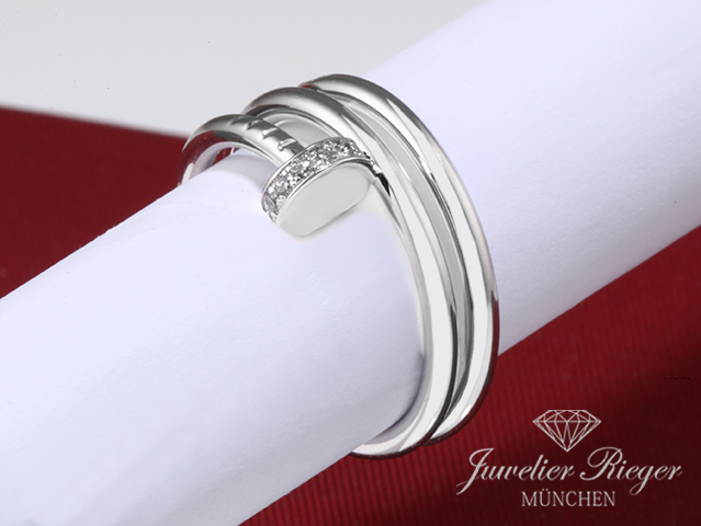 Bild 4 der Galerie: Cartier Ring Juste un Clou Doppelt Weissgold 750 Diamanten 2021 Gr 51 B4211052
