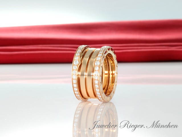Bild 1 der Galerie: Bulgari Ring B-Zero 1 4-Band Rosegold 750 Diamanten  1,24 ct. Gr 56 2017 Gold