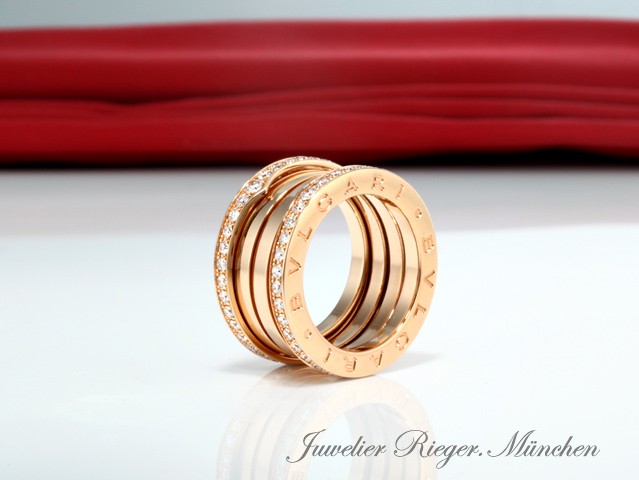 Bild 2 der Galerie: Bulgari Ring B-Zero 1 4-Band Rosegold 750 Diamanten  1,24 ct. Gr 56 2017 Gold
