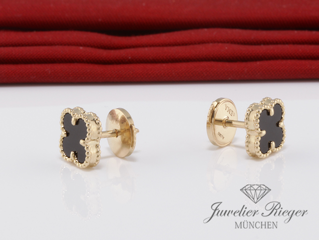 Bild 3 der Galerie: Van Cleef & Arpels Ohrstecker Sweet Alhambra Gelbgold 750 Onyx VCARA44900