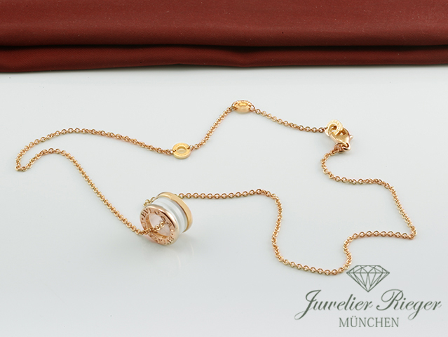 Bild 2 der Galerie: Bulgari Collier B-Zero 1 Rosegold 750 weisse Keramik 2020 346082 Halskette Gold