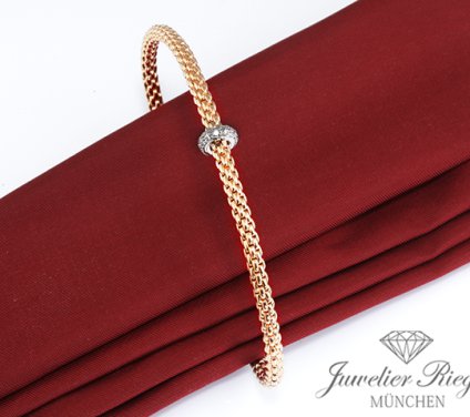 . Fope Flex`it Armband Rosegold & Weissgold 750 Diamanten Gr. L 74508BX Gold