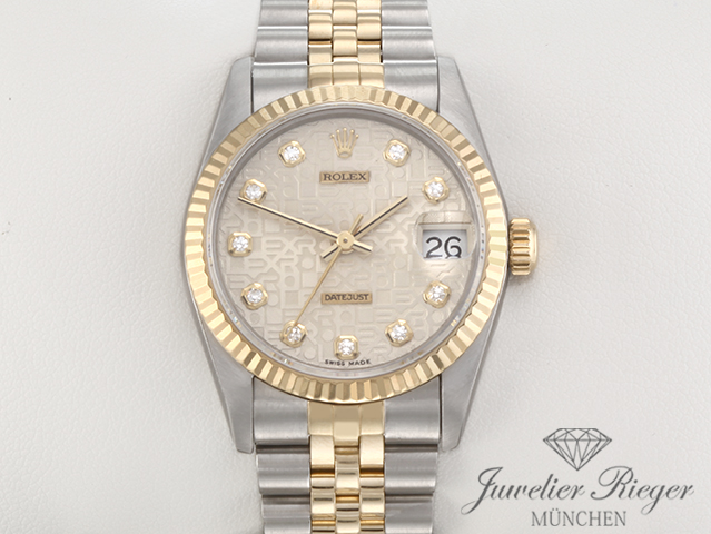 Bild 1 der Galerie: Rolex Medium Datejust Stahl Gelbgold 750 1997 Diamanten Automatik Gold Stahl
