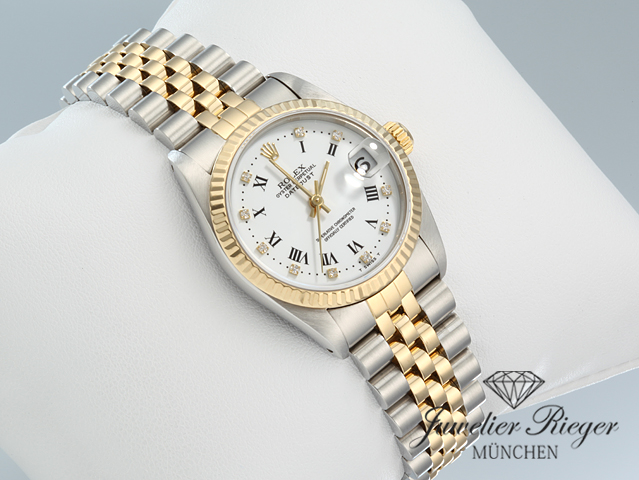 Bild 3 der Galerie: Rolex Medium Datejust Stahl Gelbgold 750 Diamanten LC100 Automatik Gold Stahl