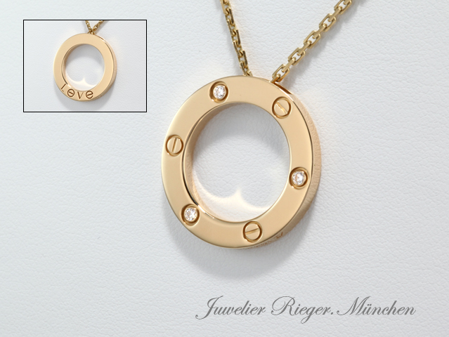 Bild 1 der Galerie: Cartier Love Collier 3 Diamanten Brillanten Gelbgold 750 B7014500 Gold