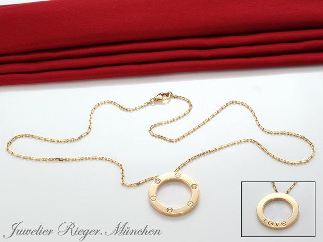 Bild 2 der Galerie: Cartier Love Collier 3 Diamanten Brillanten Gelbgold 750 B7014500 Gold