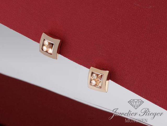 Bild 1 der Galerie: Chopard Ohrringe Happy Diamonds Icons Rosegold 750 Diamanten 839224 Gold