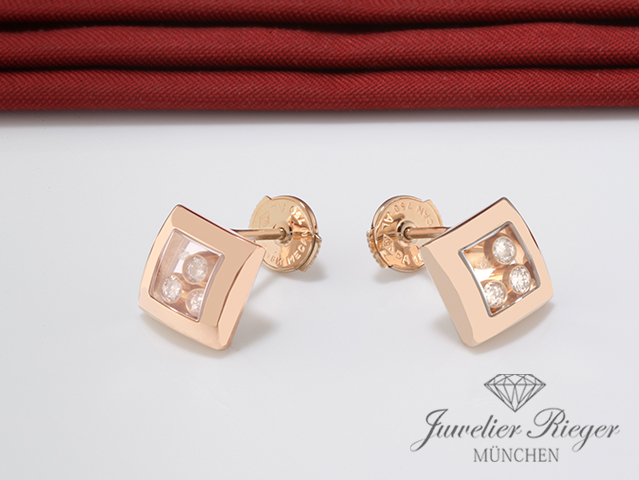 Bild 3 der Galerie: Chopard Ohrringe Happy Diamonds Icons Rosegold 750 Diamanten 839224 Gold