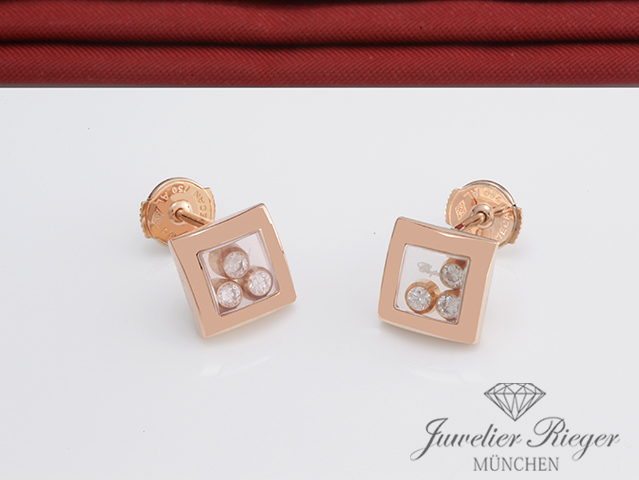Bild 4 der Galerie: Chopard Ohrringe Happy Diamonds Icons Rosegold 750 Diamanten 839224 Gold