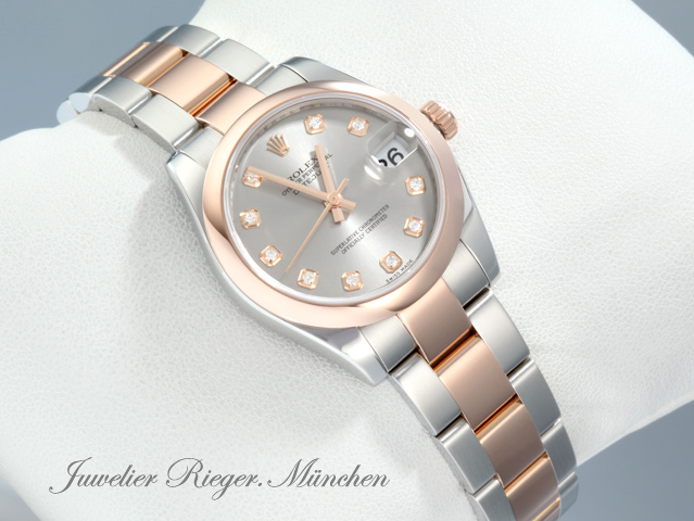 Bild 3 der Galerie: Rolex Datejust 31 mm 178241 Stahl Rosegold 750 Diamanten Automatik Gold