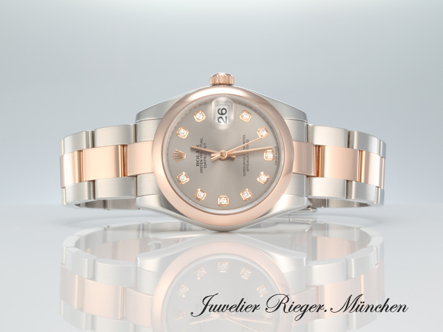 Bild 4 der Galerie: Rolex Datejust 31 mm 178241 Stahl Rosegold 750 Diamanten Automatik Gold