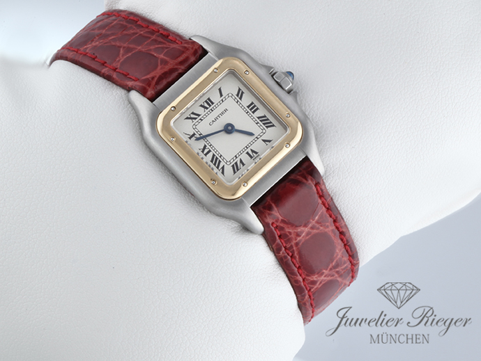 Bild 3 der Galerie: Cartier Lady Panthere SM Edelstahl Gelbgold 750 Leder Damenuhr Damen Stahl Gold
