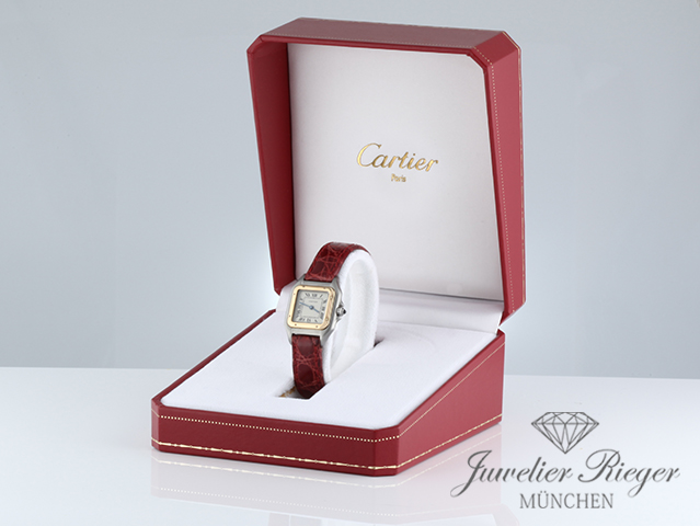 Bild 7 der Galerie: Cartier Lady Panthere SM Edelstahl Gelbgold 750 Leder Damenuhr Damen Stahl Gold