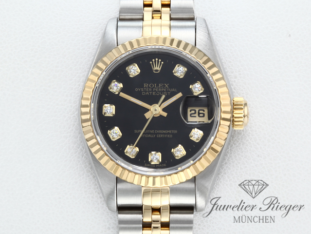 Bild 1 der Galerie: Rolex Lady Datejust Edelstahl Gelbgold 750 Diamanten 1998 Automatik Gold Stahl