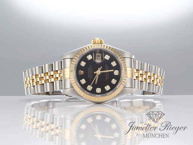 Bild 4 der Galerie: Rolex Lady Datejust Edelstahl Gelbgold 750 Diamanten 1998 Automatik Gold Stahl