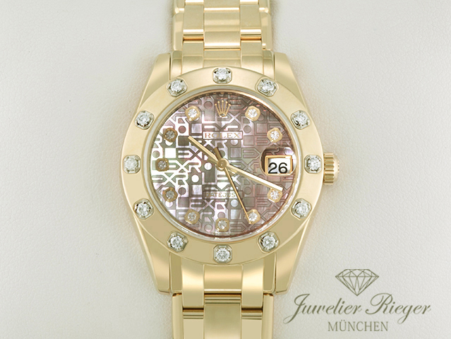 Bild 1 der Galerie: Rolex Pearlmaster 34 81318 2011 Gelbgold 750 Diamanten Perlmutt Automatik Gold