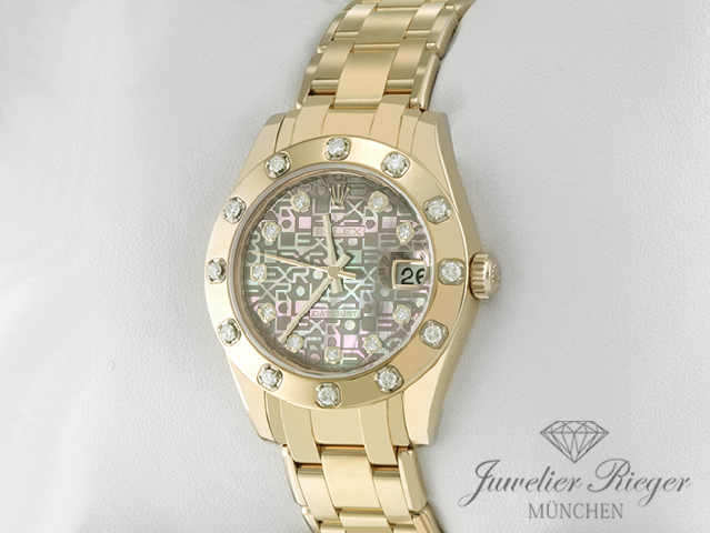 Bild 2 der Galerie: Rolex Pearlmaster 34 81318 2011 Gelbgold 750 Diamanten Perlmutt Automatik Gold