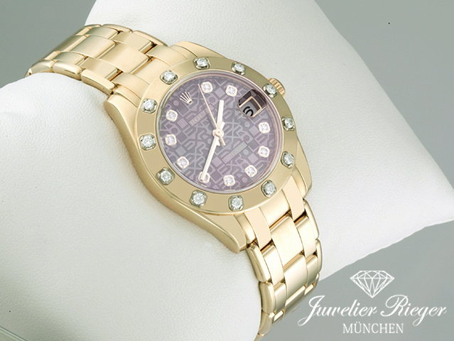 Bild 3 der Galerie: Rolex Pearlmaster 34 81318 2011 Gelbgold 750 Diamanten Perlmutt Automatik Gold