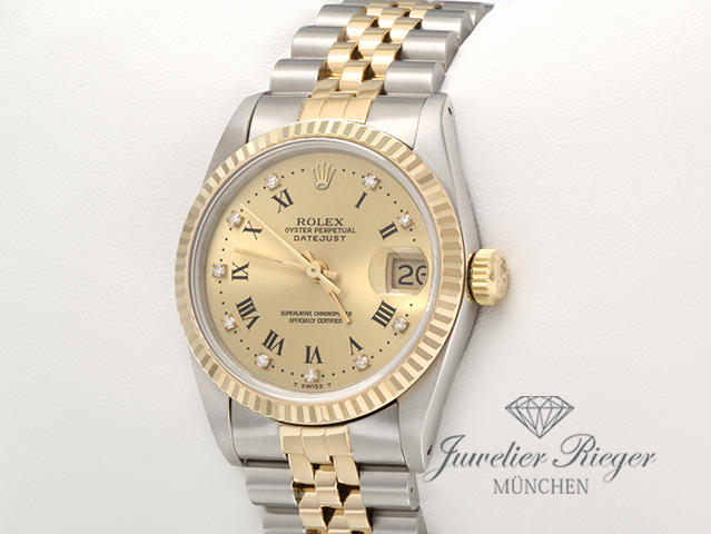 Bild 2 der Galerie: Rolex Medium Datejust Stahl Gelbgold 750 Diamanten Automatik Gold Stahl