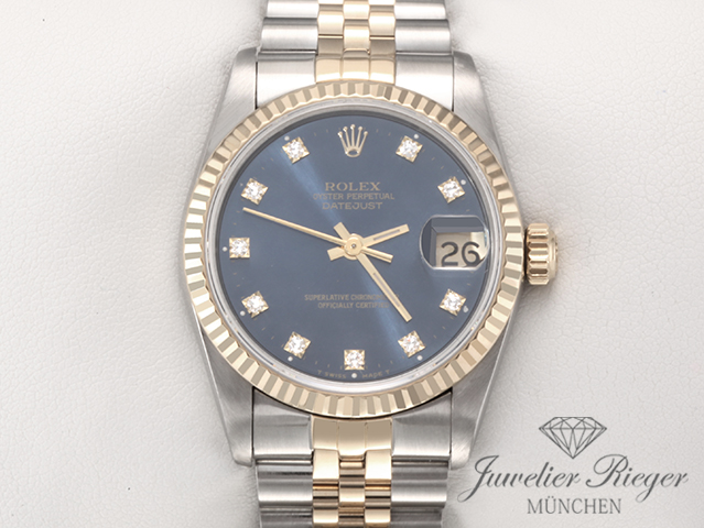 Bild 1 der Galerie: Rolex Medium Datejust Stahl Gelbgold 750 Diamanten Automatik Gold Stahl Damen