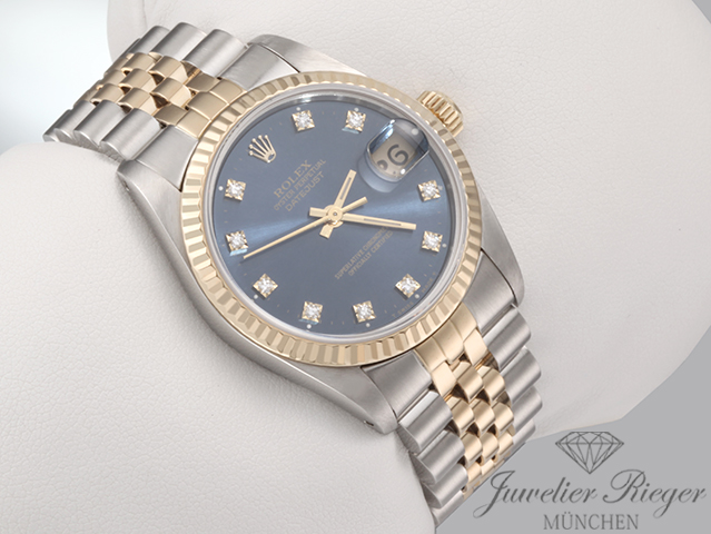 Bild 3 der Galerie: Rolex Medium Datejust Stahl Gelbgold 750 Diamanten Automatik Gold Stahl Damen