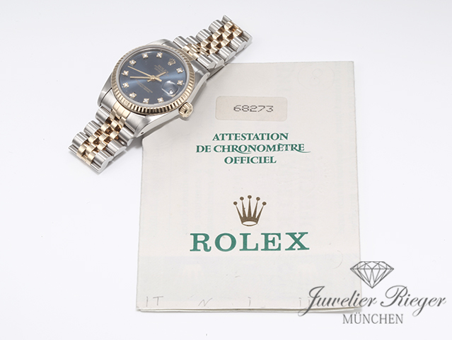Bild 7 der Galerie: Rolex Medium Datejust Stahl Gelbgold 750 Diamanten Automatik Gold Stahl Damen