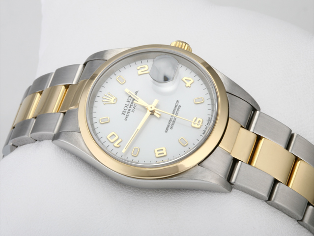 Bild 3 der Galerie: Rolex Date 34 mm 15203 Stahl Gelbgold 750 2000 Automatik Medium Gold Edelstahl