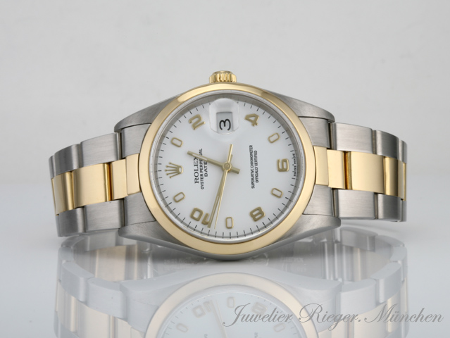 Bild 4 der Galerie: Rolex Date 34 mm 15203 Stahl Gelbgold 750 2000 Automatik Medium Gold Edelstahl