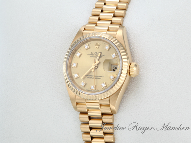 Bild 2 der Galerie: Rolex Lady Datejust Gelbgold 750 Diamanten Automatik Gold Damen