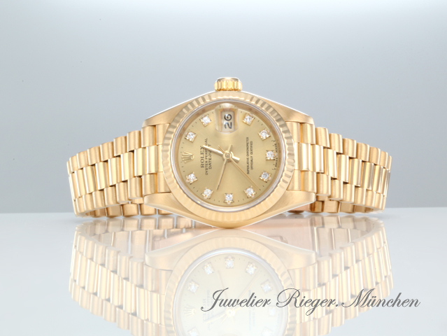 Bild 4 der Galerie: Rolex Lady Datejust Gelbgold 750 Diamanten Automatik Gold Damen