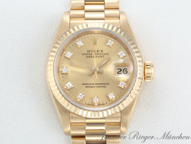 Bild 1 der Galerie: Rolex Lady Datejust Gelbgold 750 Diamanten Automatik Gold Damen