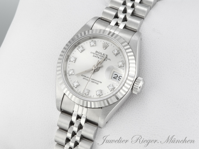 Bild 2 der Galerie: Rolex Lady Datejust Stahl Weissgold 750 Diamanten 1994 LC100 Automatik Gold Damen