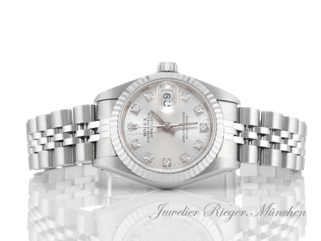 Bild 4 der Galerie: Rolex Lady Datejust Stahl Weissgold 750 Diamanten 1994 LC100 Automatik Gold Damen