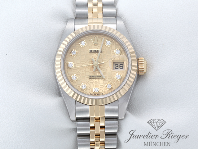 Bild 1 der Galerie: Rolex Lady Datejust Edelstahl Gelbgold 750 Diamanten 1995 Automatik Gold Stahl
