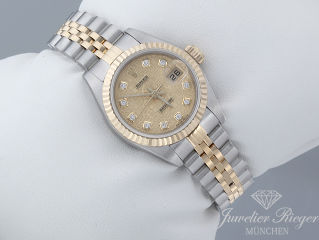 Bild 3 der Galerie: Rolex Lady Datejust Edelstahl Gelbgold 750 Diamanten 1995 Automatik Gold Stahl