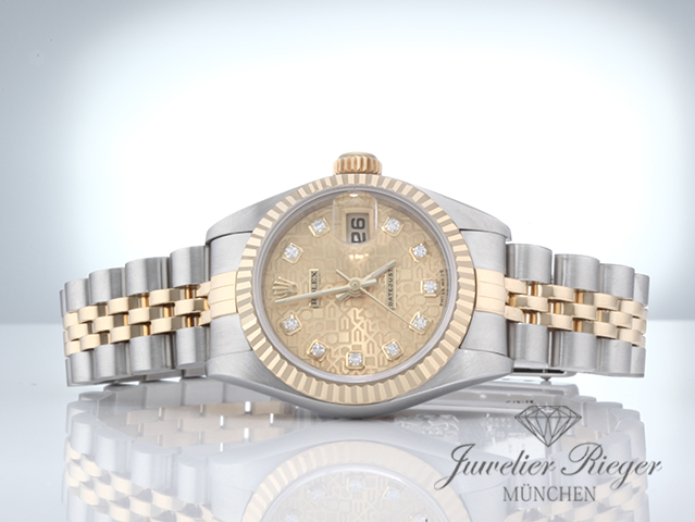 Bild 4 der Galerie: Rolex Lady Datejust Edelstahl Gelbgold 750 Diamanten 1995 Automatik Gold Stahl