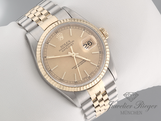 Bild 2 der Galerie: Rolex Datejust 36 mm 16233 1993/94 Edelstahl Gelbgold 750 Automatik Gold
