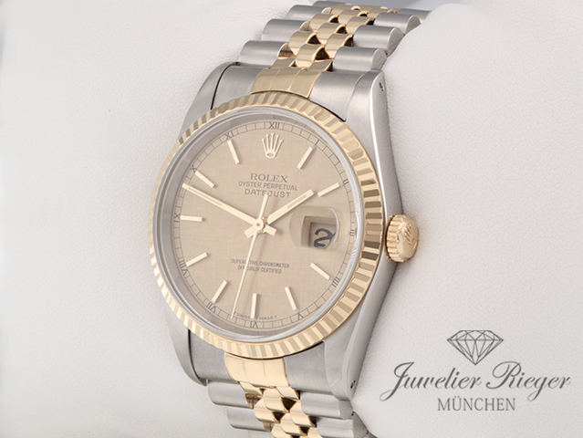 Bild 3 der Galerie: Rolex Datejust 36 mm 16233 1993/94 Edelstahl Gelbgold 750 Automatik Gold