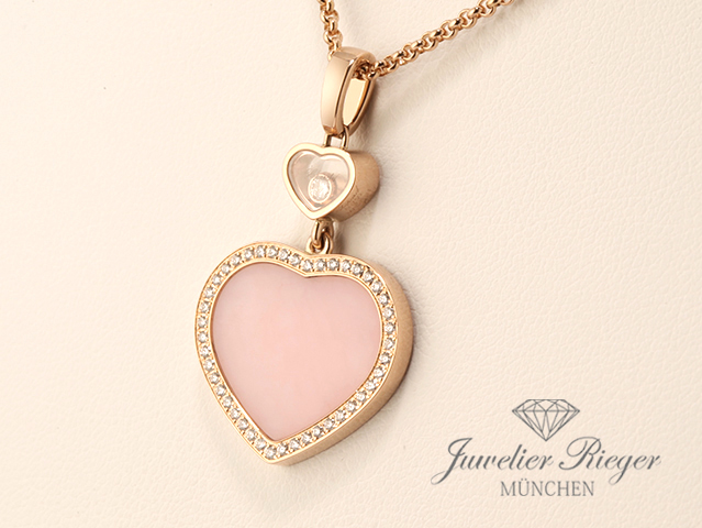 Bild 1 der Galerie: Chopard Collier Happy Hearts Rosegold 750 rosa Opal Diamanten 2024 79A074 Gold