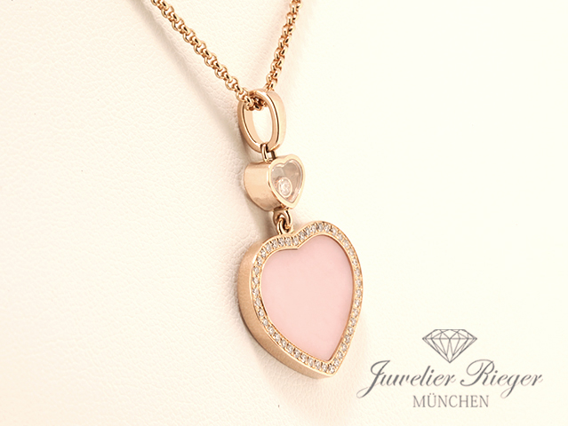 Bild 2 der Galerie: Chopard Collier Happy Hearts Rosegold 750 rosa Opal Diamanten 2024 79A074 Gold