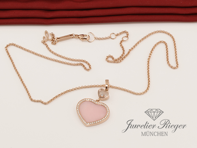 Bild 3 der Galerie: Chopard Collier Happy Hearts Rosegold 750 rosa Opal Diamanten 2024 79A074 Gold