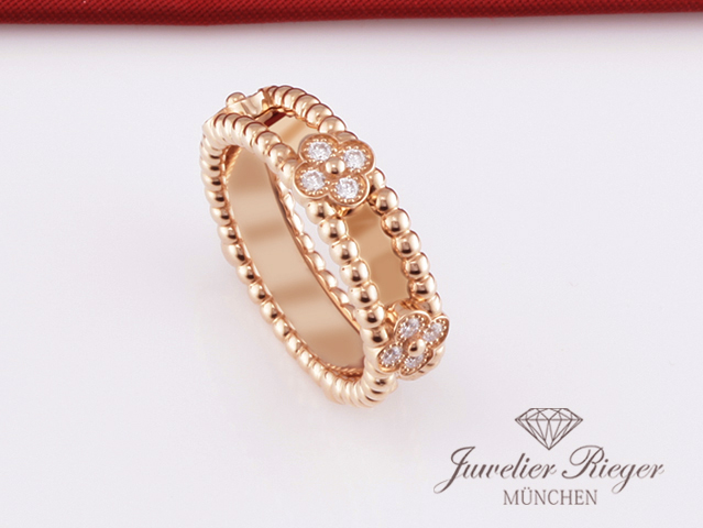 Bild 1 der Galerie: Van Cleef & Arpels Ring Perlee Sweet Clovers Rosegold 750 Gr. 55 VCARPJMY00
