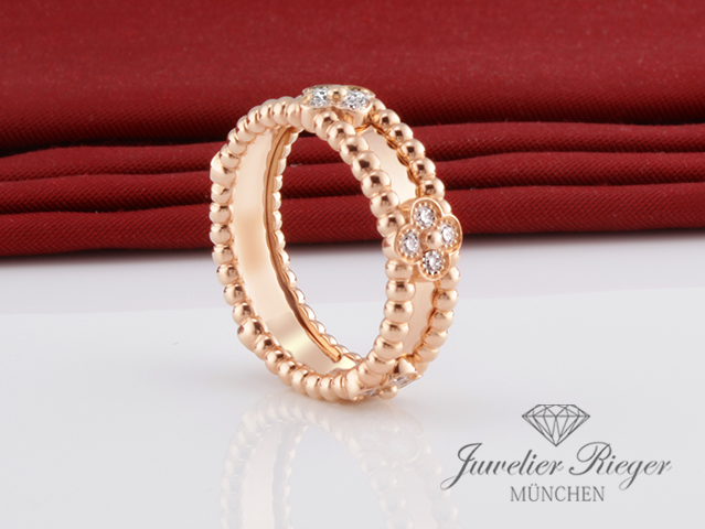 Bild 2 der Galerie: Van Cleef & Arpels Ring Perlee Sweet Clovers Rosegold 750 Gr. 55 VCARPJMY00